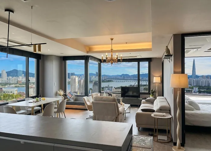Apartament Landmark View Namsan Lotte Tower Hanriver Spacious Modern Penthouse *